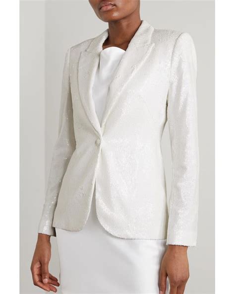 Sequined Dot Stretch Crepe Blazer 